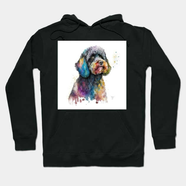 Barbet Dog In Watercolor & Pen Hoodie by Oldetimemercan